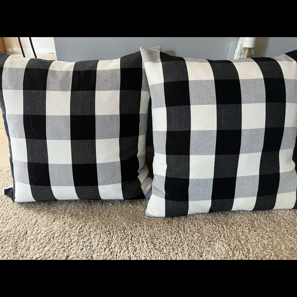 Black and White Checkered Sofa/Decor Pillows
